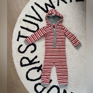 Burt’s bee baby peppermint stripe organic holiday one piece jumpbee